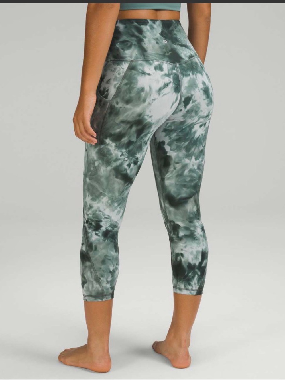 High-Rise Tie-Dye Capri Lululemon Workout Leggings - Green